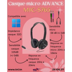 Casque-micro ADVANCE MIC-S765